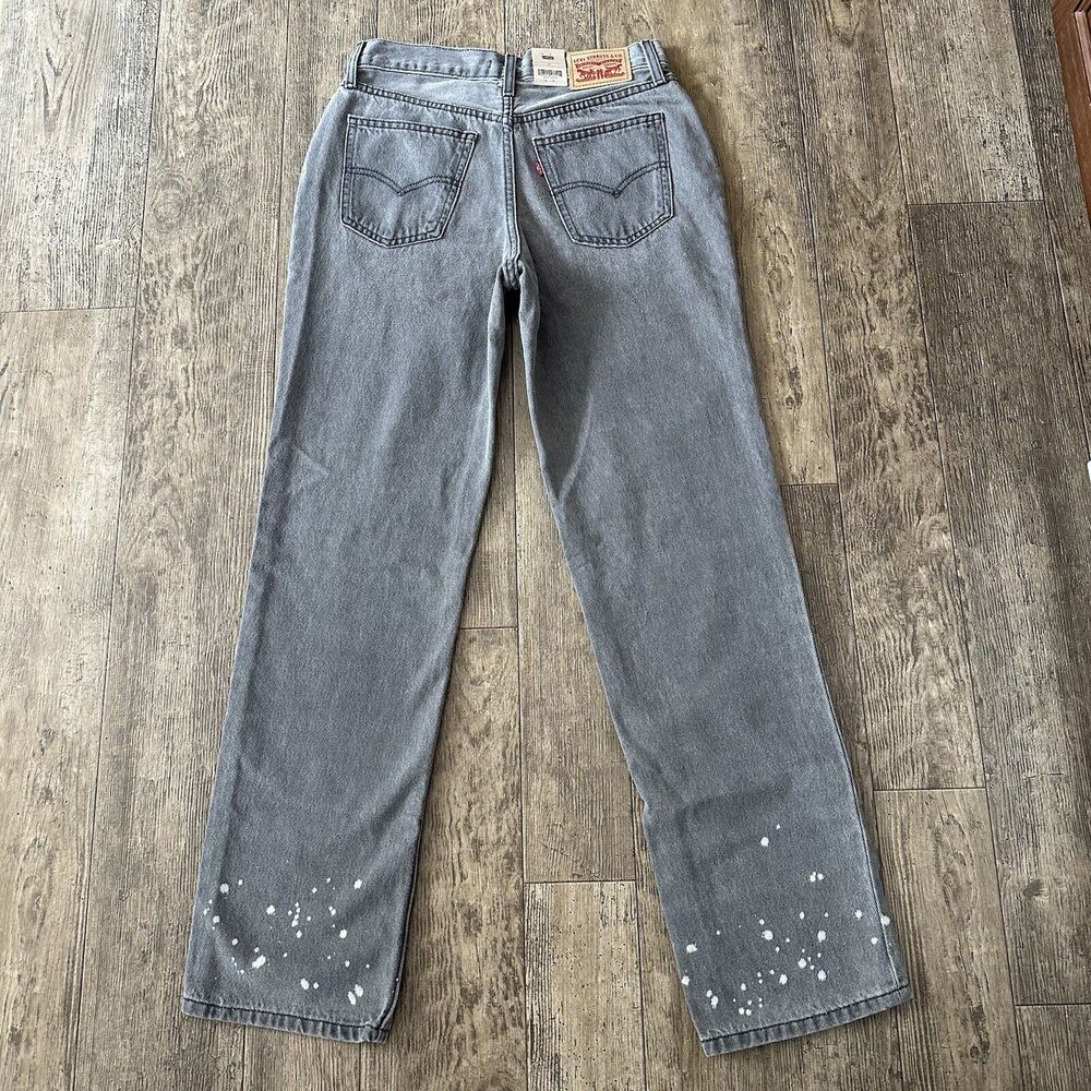 NEW Levi's LOW PRO STRAIGHT Leg Size 26 Gray Mid Rise Jeans Denim Pants 28x30 - Picture 2 of 15